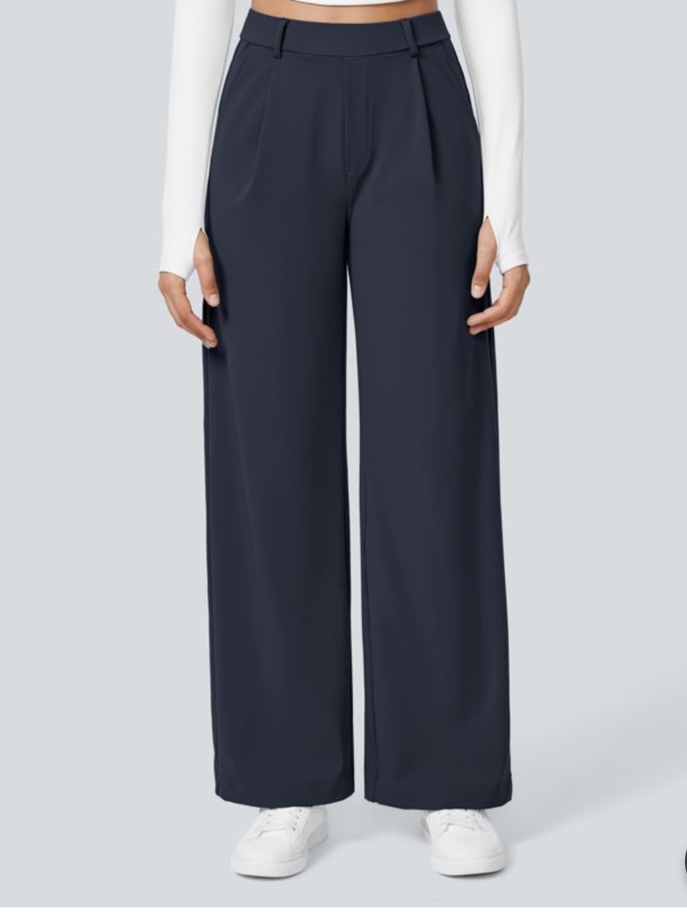 NWOT Halara Flex DayStretch High Waisted Pocket Straight Leg Work Pants - navy